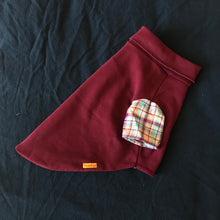 Load image into Gallery viewer, SUNDAY Pet Jumper, size XS - Maroon Flannel
