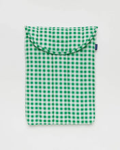Load image into Gallery viewer, BAGGU Puffy Laptop Sleeve 13-14in - Green Gingham
