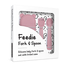 Load image into Gallery viewer, WE MIGHT BE TINY Feedie Fork &amp; Spoon Set - Dusty Rose
