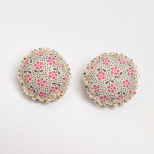 Load image into Gallery viewer, SEWN Clip On Earrings - Custard Flora
